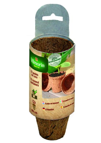 Accessoires pour semer - Godet Coco Rond - 6 cm (x12) - face recto